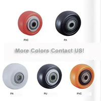 Petites roues pivotantes en PU PVC pour meubles, roulettes pour roulettes, poids léger 1.5, 2, 2.5, 3 pouces, noir, rouge, bleu, blanc, Orange