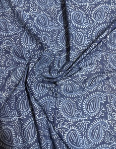 Lightweight Indigo Cotton <b>Shawl</b> for Women Soft Body <b>Wrap</b> with Block Printed Pareo for Beach Resort Lightweight Cover - Product Image 5