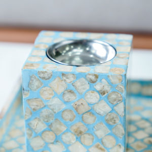 Ensemble de brûleur d'encens en nacre verte et boîte pour garder l'encens en coquillage Capiz Mubkhar, brûleur bakhoor pour cadeau Eid - Product Image 6