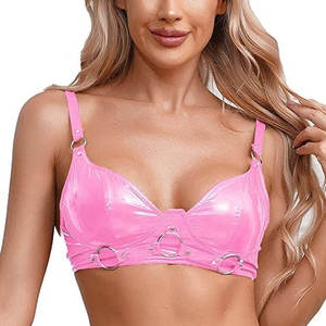 Soutien-gorge en cuir pour femme, style urbain, grande taille, léger, respirant, à maintien élevé et avec logo frontal - Product Image 1