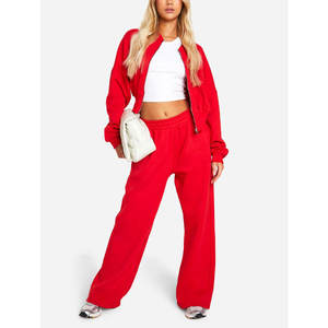 Custom made <b>Women</b> Zipper Tracksuits Workout <b>Joggers</b> Sets <b>Women</b> Two Piece Cotton <b>Fleece</b> Tracksuit Sets - Product Image 3