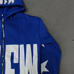 Sweat à capuche de bonne qualité avec fermeture éclair et broderie dégradée pour hommes Sweat à capuche imprimé de couleurs unies avec logo personnalisé pour hommes et femmes avec fermeture éclair - Product Image 3