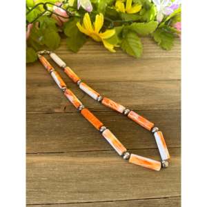สร้อยคอเปลือกหอยโบฮีเมียนสปายนี่และมุกเงินสเตอร์ลิง - Product Image 4