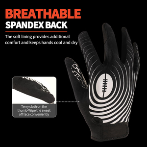 Cuero de microfibra transpirable ligero mejor agarre alto fresco fútbol americano captura receptor guantes baratos Unisex adulto - Product Image 3