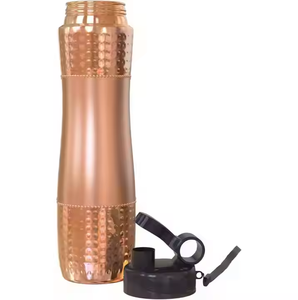 Excellentes bouteilles d'eau en cuivre Bouteille en cuivre écologique Sports Ayurveda Benefit Bouteille d'eau martelée 100% Pure Healthy - Product Image 4