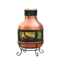 Brasero rond en acier Corten noir pour brûler du bois, pour une utilisation en intérieur/extérieur, avec combustible en copeaux de bois
