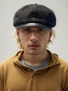 New <b>Mens</b> Genuine Leather Baseball <b>Hat</b> Vintage High Street Casual Autumn <b>Winter</b> Berets Cap Male Natural <b>Hat</b> - Product Image 4