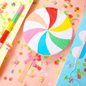 Sucette Pinata Bonbons Pinata <span class=keywords><strong>pour</strong></span> Filles <span class=keywords><strong>Anniversaire</strong></span> avec Bandeau et Bâton de Chauve-Souris Confettis Enfants Décorations De Fête D'<span class=keywords><strong>anniversaire</strong></span> - Product Image 5