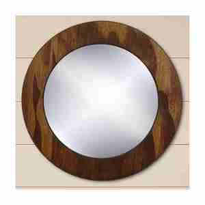 Espejo de marco de madera redondo bonito de estilo moderno hecho a mano en la India con diseño personalizado de calidad de exportación para decoración de pared - Product Image 1