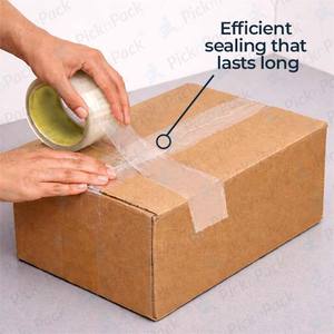 Ruban adhésif d'étanchéité pour carton, transparent/marron, activé par l'eau, acrylique BOPP, simple face, 70 mètres, 48 pièces - Product Image 5