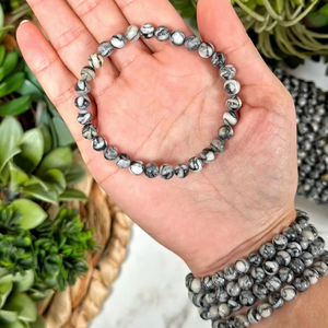 Hecho a mano de moda copo de nieve obsidiana pulsera con cuentas raíz Chakra equilibrio curación regalo bola forma patrón - Product Image 1