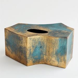 Boîte à mouchoirs multifonctionnelle en métal artistique, style moderne et simple, design personnalisable, construction durable faite à la main pour la maison et le bureau - Product Image 2