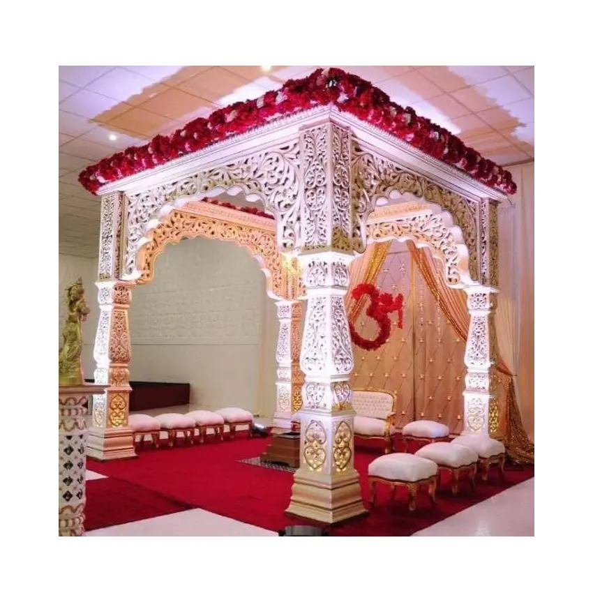 Buy Standard Quality Fiber Made Wedding Mandap with Luxury Designed For Wedding Decoration Uses Mandap By Exporters