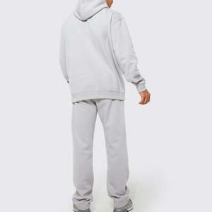 Ensemble de survêtement décontracté personnalisé en coton respirant brodé pour l'hiver, avec sweat à capuche et pantalon de survêtement effet vieilli, fabriqué par le fabricant - Product Image 4