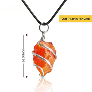 Pendentif enroulé en fil de pierre brute de cornaline Bijoux en cristal fabriqués à la main pour la guérison de l'énergie spirituelle et des cadeaux élégants - Product Image 4