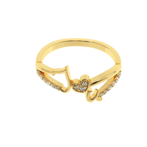 AJRETAIL 0.13ct Anillo de corazón de amor entrelazado de diamante natural HI Color Chapado en oro blanco amarillo para regalo - Product Image 6