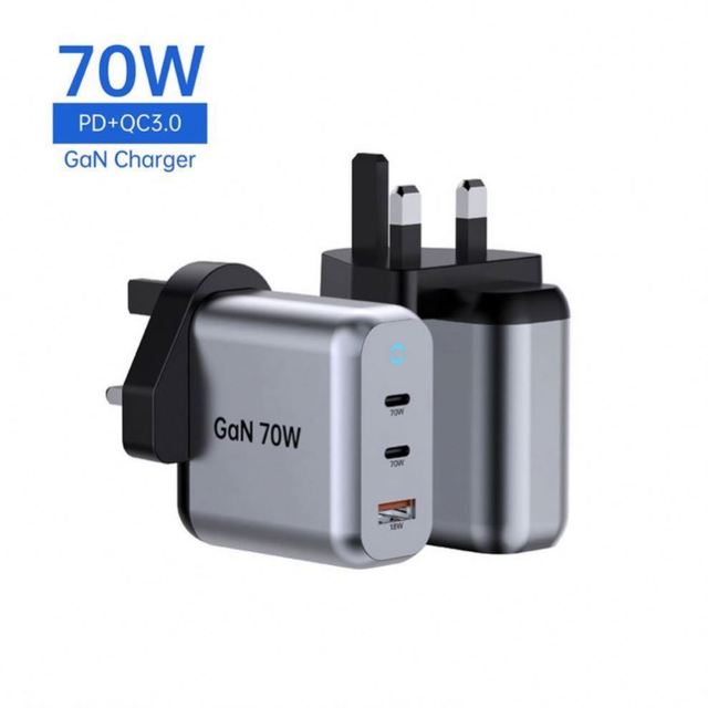 70w GAN 2C+A USB-C Mini Portable Fast Charging USB Wall Adapter US EU UK KR Plug With OEM