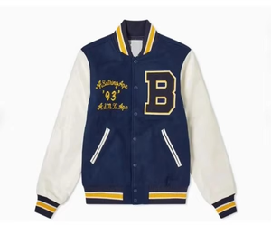 Fabricant de veste universitaire de haute qualité Broderie pour femmes Manches en cuir Personnalisé Baseball Letterman Varsity Jacket Outwear - Product Image 5