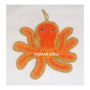 Nuevo diseño de tela de Color naranja con forma de pulpo con bordado Zari y trabajo con cuentas decoración de árbol de Navidad adorno colgante - Product Image 1