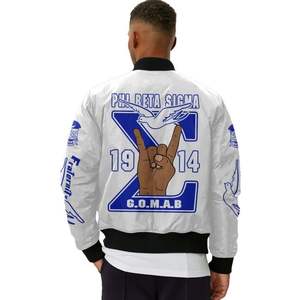Chaqueta de Satén Phi Beta Sigma 1914, Estilo Universitario Azul, Ropa Personalizada de la Fraternidad Griega Big Sigma, Calidad - Product Image 6