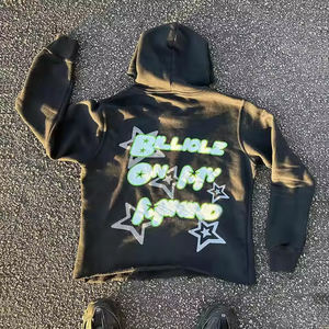 Personalizado en blanco ajuste regular de lujo GSM Drop-shoulder, sudaderas con capucha para mujer desgastada al por mayor hombres puff impresión Sudadera con capucha - Product Image 2