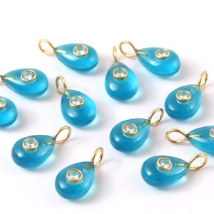 Quartz Apatite Naturelle Poire Lisse Pendentif en Pierre Précieuse Argent Sterling 925 Plaqué Or Incrustation Charme Fine Jewelry Making Pendentif Bulk - Product Image 5