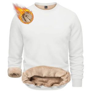 Customizable 100% Cotton Sweatshirts Sherpa Lining <b>Long</b> <b>Sleeve</b> Winter <b>Thermal</b> Sweatshirts Men's Embroidered Logo Design - Product Image 6