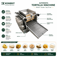 Presse à tortillas de maïs motorisée en acier inoxydable de qualité alimentaire, haute capacité, pour coques de tacos, formes personnalisées et pains plats à base de céréales