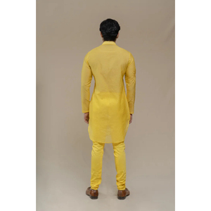 Conjunto de Kurta tradicional de seda larga con Dupatta a juego para bodas y fiestas en colores brillantes - Product Image 2