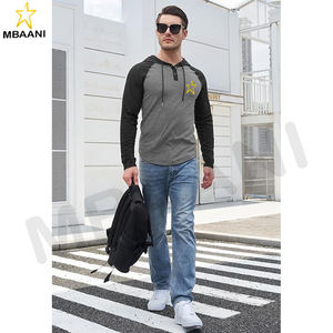 Sweat-shirt à capuche pour homme, manches longues, décontracté, athlétique, mode, pull à capuche avec col contrasté et cordon de serrage - Product Image 5