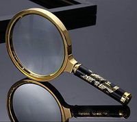 CH Calvin Handicraft Antique Polished Metal Handheld Magnifying Glass 6X/8X for Science Reading Inspection (Gold) Uttarakhand