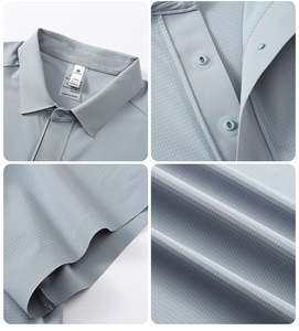 เสื้อโปโลผู้ชายกลางแจ้งฤดูร้อนเสื้อโปโลผ้าไนลอนสแปนเด็กซ์แฟชั่นผ้าสัมผัสสุดเท่สำหรับผู้ชาย - Product Image 4