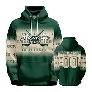 Sudadera con capucha de hockey personalizada Sudadera con capucha de gradiente de hockey personalizada Nombre y número personalizado Regalo Hombres Mujeres Jóvenes - Product Image 1