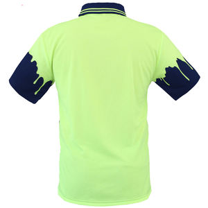 Polo en polyester de sécurité haute visibilité T-shirts de polo de sécurité réfléchissants à manches courtes de travail réfléchissants - Product Image 3