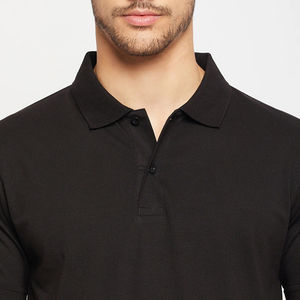 100% camisetas de polo transpirables de punto de manga corta de algodón para hombre, camiseta de polo de talla grande con patrón sólido informal, servicio OEM - Product Image 5