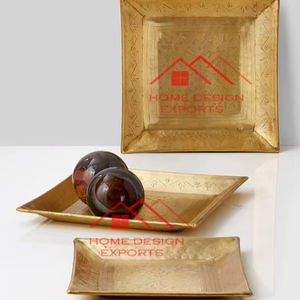 Plateau de service en métal de forme carrée en métal de coulée en aluminium 2025 plateau de service en métal de meilleure vente - Product Image 1