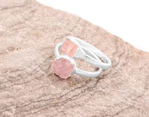 925 argent Sterling femmes brut Rose Quartz pierre précieuse bague à la main mariage cristal bijoux cadeau pour elle en gros - Product Image 6