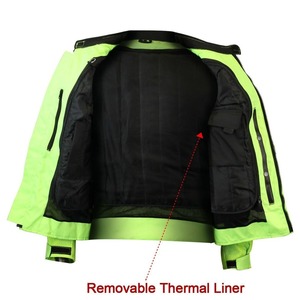 2024 llegada de invierno hombres verde neón Material de malla reflectante cremallera ajustada chaqueta de corredor de moto forro interior térmico Reversible - Product Image 3