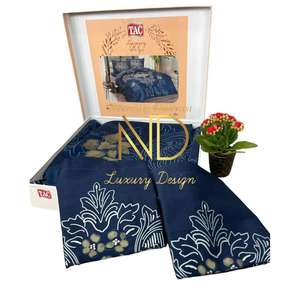 Juego de funda de edredón de satén doble Taç azul marino Florian - Product Image 2