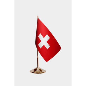 Drapeaux de bureau pour la Suisse, imprimés numériquement, en polyester plastique ou en soie, élégants et accrocheurs - Product Image 2