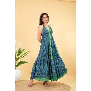 เดรสแม็กซี่ผ้าไหมวินเทจสำหรับฤดูร้อนชุดชายหาดเปลือยหลังหลวมมีลวดลายผ้าทอสไตล์ปาร์ตี้ซักได้ฟรีไซส์ - Product Image 2