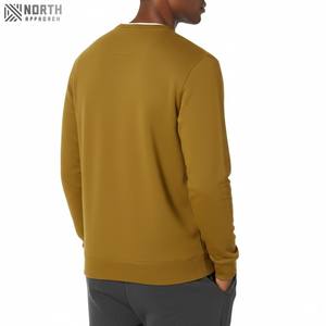 En blanco francés Terry Fleece personalizado cuello redondo Oversize Drop Shoulder lujo 100% algodón pulóver Streetwear Casual hombres sudadera - Product Image 6