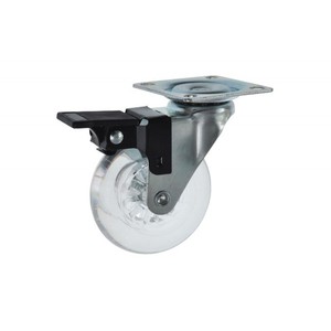 <b>Furniture</b> <b>Wheel</b> Transparent 75mm with a brake (Capacity up to 45 kg) - Product Image 1