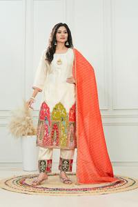 Diseñador hermosa calidad pesada impresión Digital Organza bordado romano viscosa mujeres tradicional Salwar Kameez ODM festivo - Product Image 3