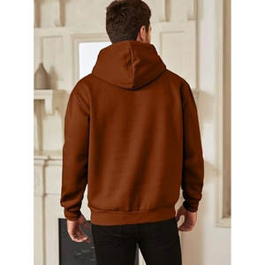 Factory Men's Fleece Logo Pullover Hoodie Active Fleece Casual Athletic con bolsillo de canguro Private Label Pullover Hoodies - Product Image 5