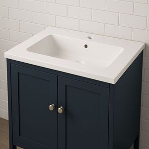 Lavabo da incasso in marmo minerale 61x46 cm per installazione armadietto-confezione 1 - Product Image 5