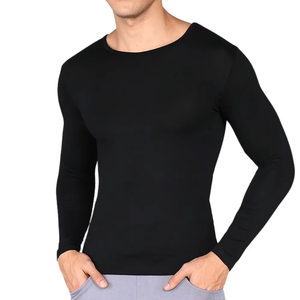 Uniformes Médicos para Hombre al por Mayor, Uniformes Quirúrgicos Transpirables de Rayón y Elastano, Camisetas Interiores para Hospital, Camisetas Negras para Enfermería - Product Image 1