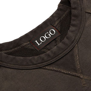 Sudadera de Cuello Redondo de Felpa Francesa Gruesa para Hombre, Top de Algodón Premium, Bordado 3D, Etiqueta Personalizada, Antiarrugas, Primavera - Product Image 3