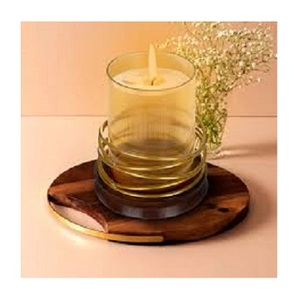 Bougeoir en bois décoratif exclusif Bougeoirs de table antiques pour la décoration de la maison Bougeoir chauffe-plat artisanal - Product Image 1