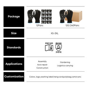 Guantes de Trabajo Resistentes de Poliéster de Calibre 13 con Recubrimiento de Nitrilo Liso Resistente al Aceite para Logística y Embalaje - Product Image 6